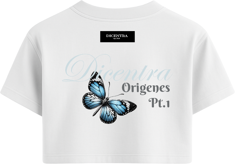 T-Shirt White Woman Origenes Butterfly