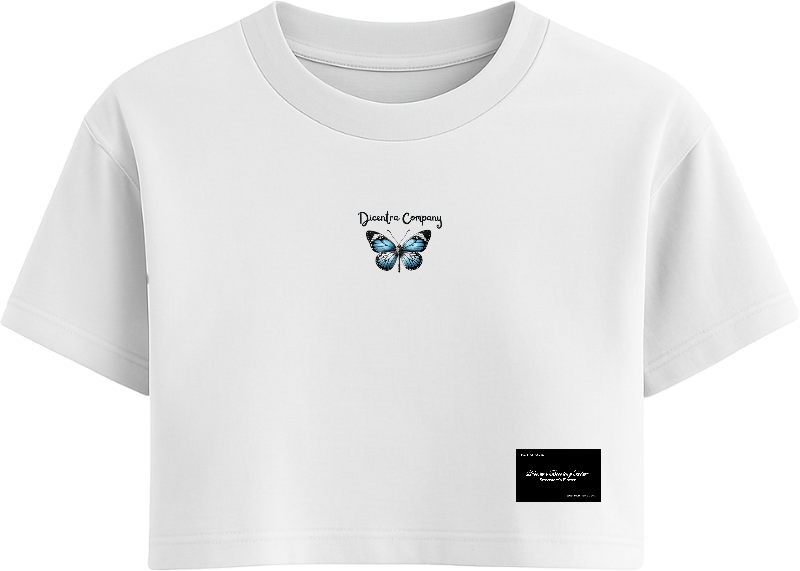 T-Shirt White Woman Origenes Butterfly