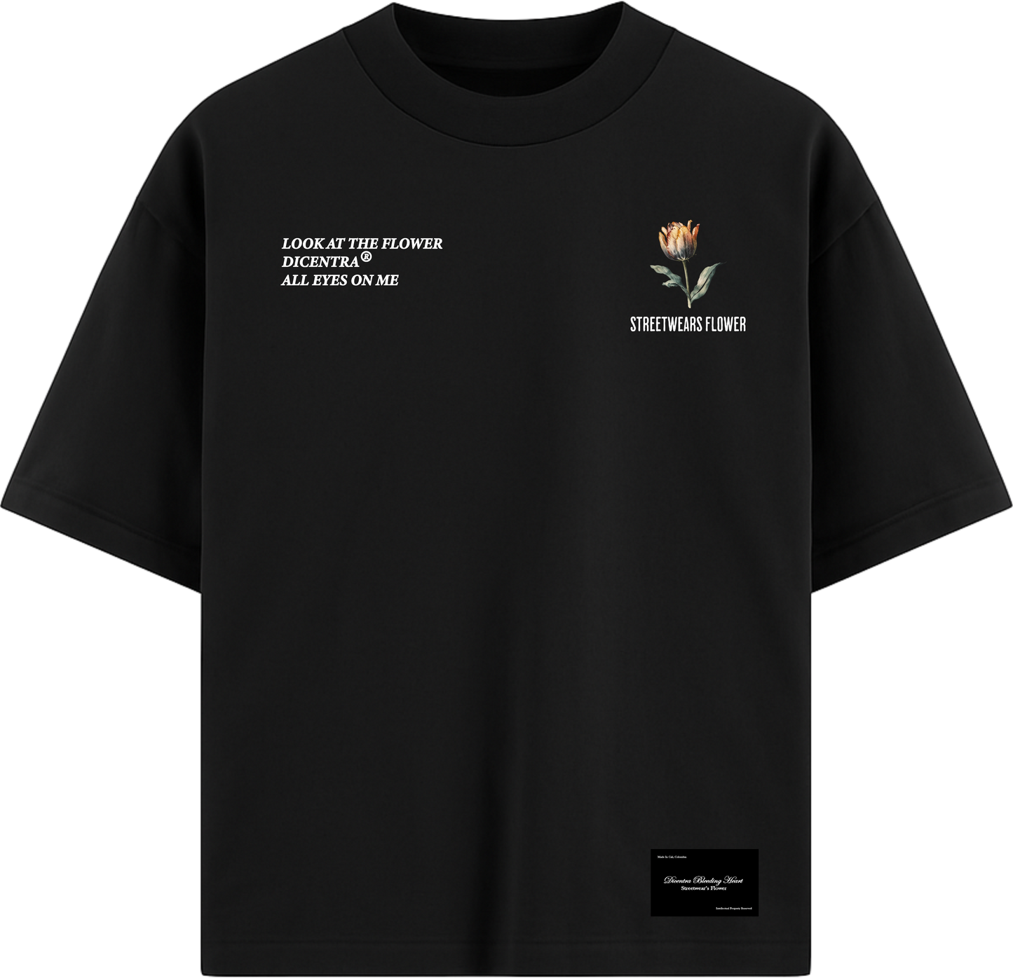 T-Shirt Black Origenes Flower
