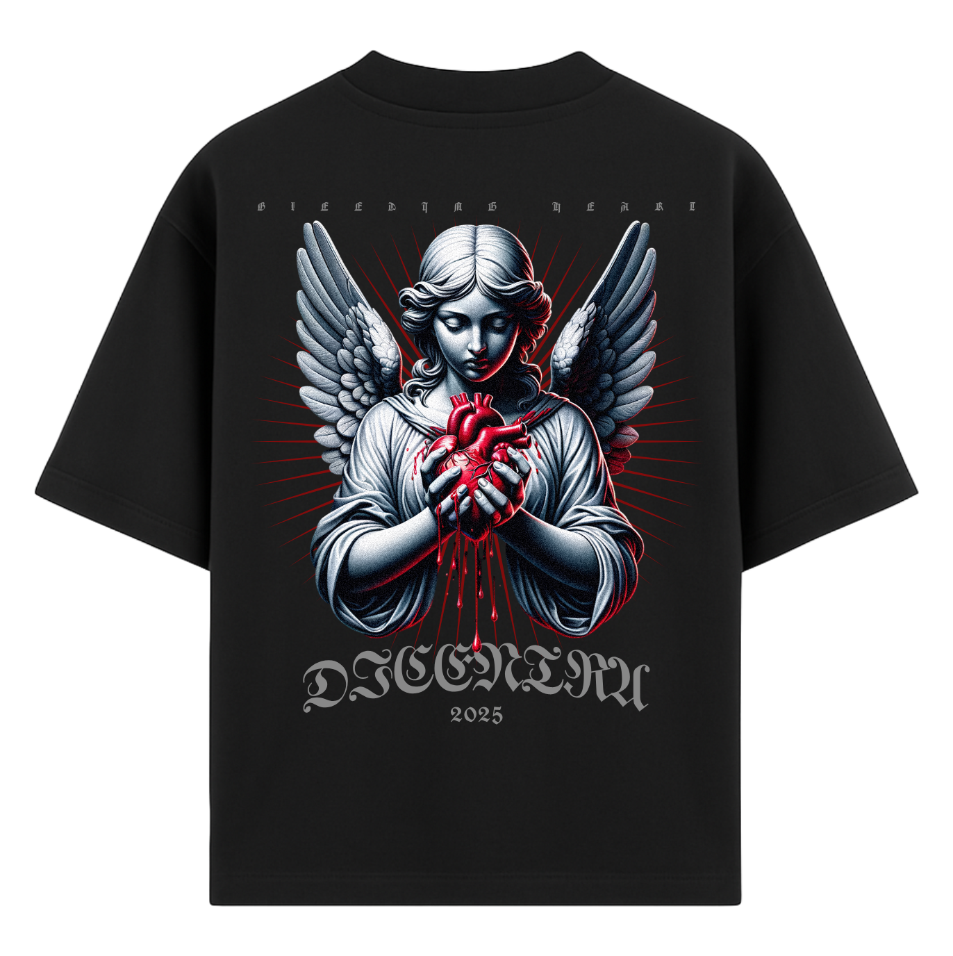 T-shirt Black Angel Bleeding Heart